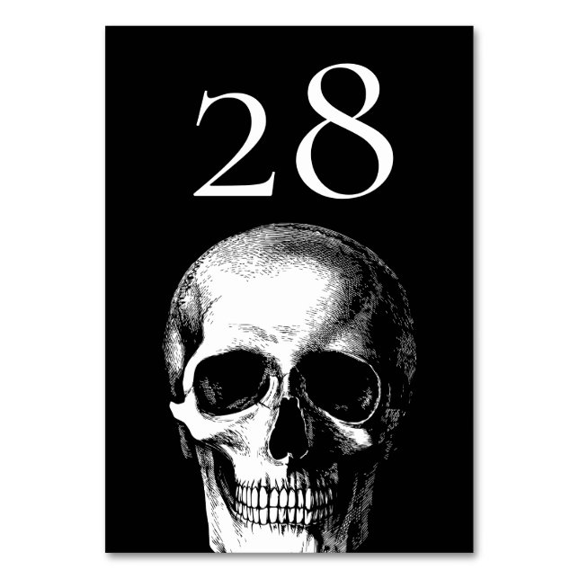 Numéro De Table Crâne gothique Halloween Mariage Numéro de tableau (Par défaut)