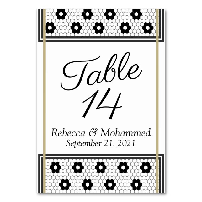 Numéro De Table Cravate noire Bistro français (Par défaut)