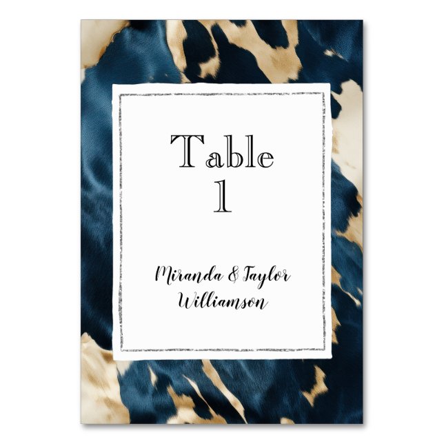 Numéro De Table Crème d'or Bleu Céramique (Par défaut)