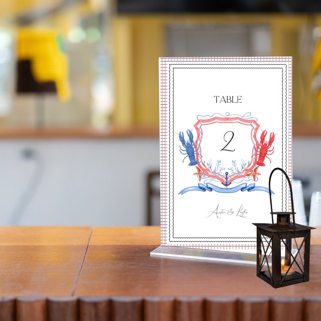 Numéro De Table Crête marine avec homard (Créateur téléchargé)