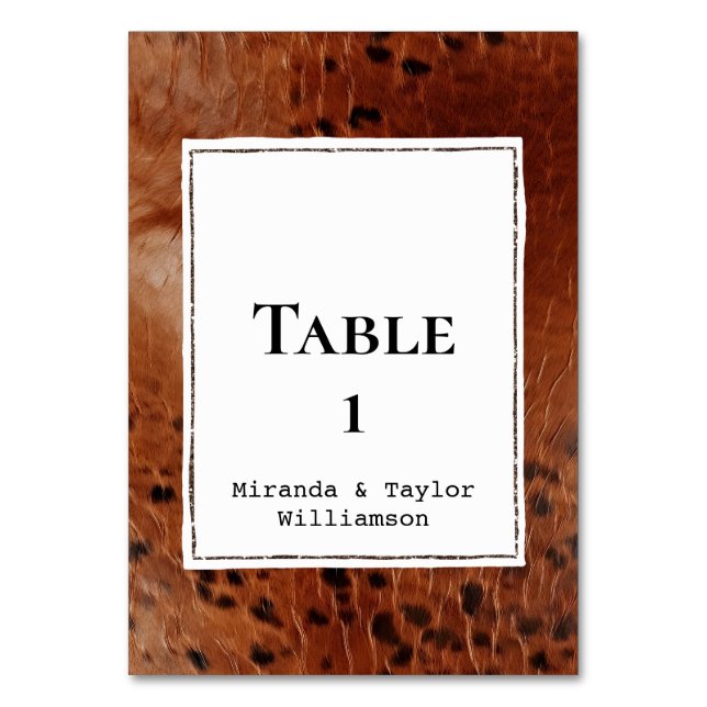 Numéro De Table Cuir Brown Faux (Par défaut)