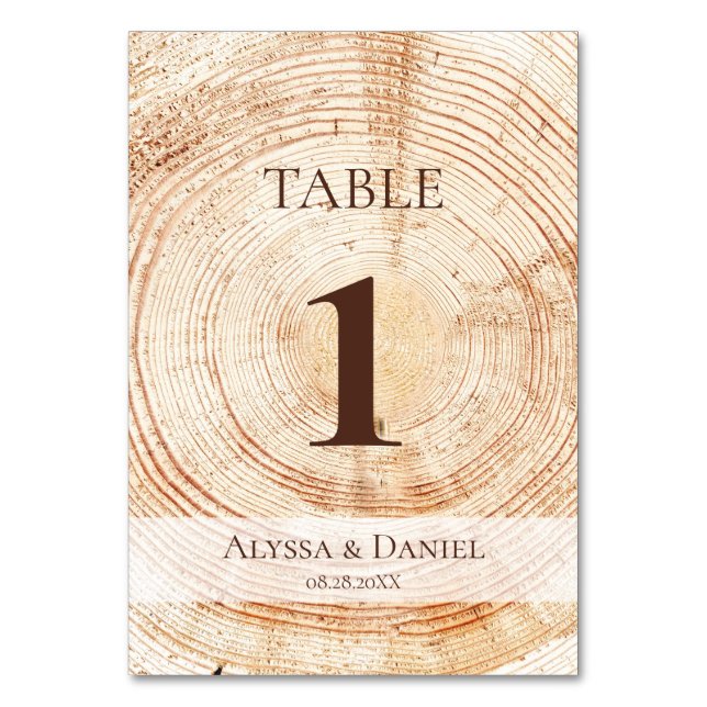Numéro De Table Custom Rustic wedding Wood Grain background (Par défaut)