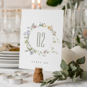 Numéro De Table Cute Rustique Jaune Pré Floral Mariage Wreath