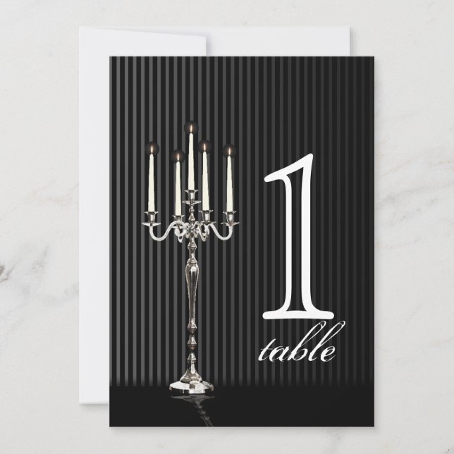 Numéro de table d'anniversaire à rayures de candél (Devant)