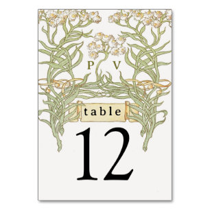 Numéro de table de bannière florale vintage
