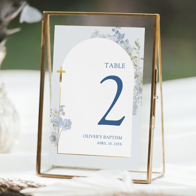 Numéro de table de baptême de garçon floral Delphi (Créateur téléchargé)