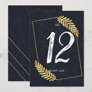 Numéro de table de base de Golden Frame Navy