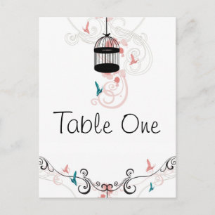 Numéro de table de cage rétro Carte postale