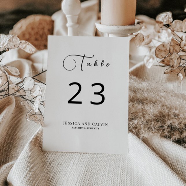 Numéro de table de calligraphie minimaliste (Créateur téléchargé)