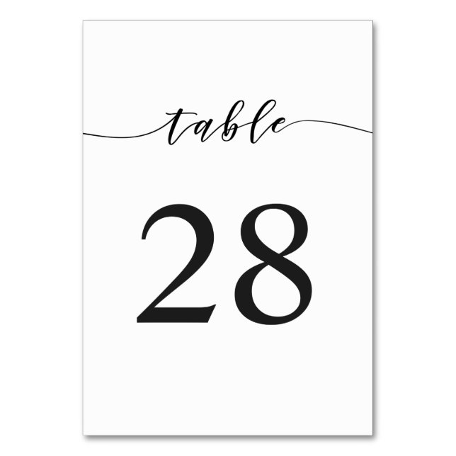 Numéro de table de calligraphie rustique | Couleur (Par défaut)