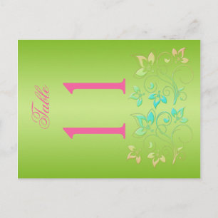 Numéro de table de chaux réversible et de fleurs r