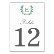 Numéro de table de couronne naturelle