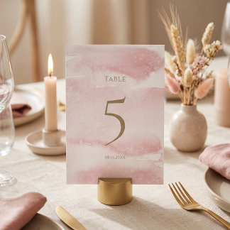 Numéro de table de dédicace de bébé à l'aquarelle