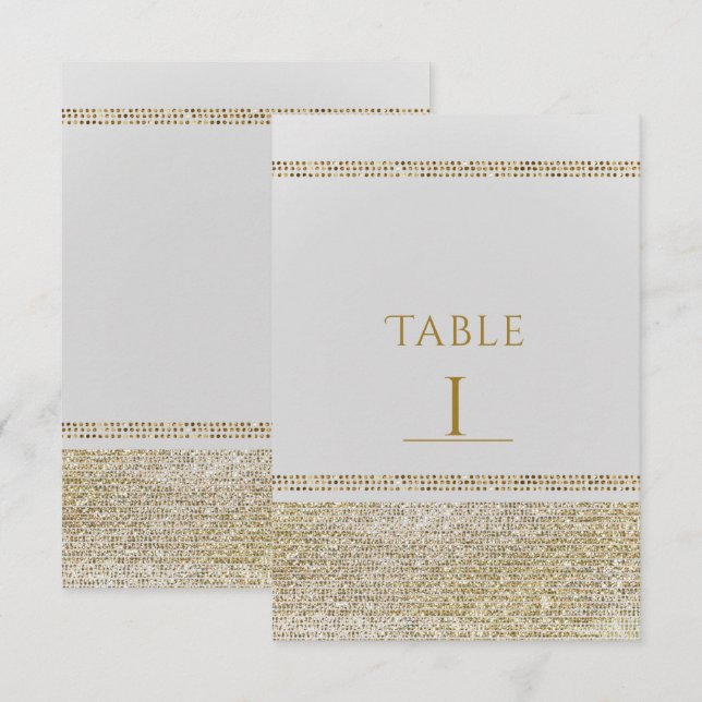 Numéro de table de fête Glam Chic or scintillant e (Devant / Derrière)
