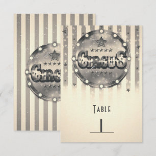 Numéro de table de fête rayé cirque vintage