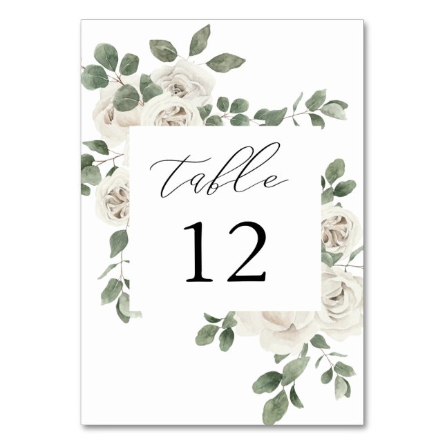 Numéro de table de fleurs molles blanches (Par défaut)