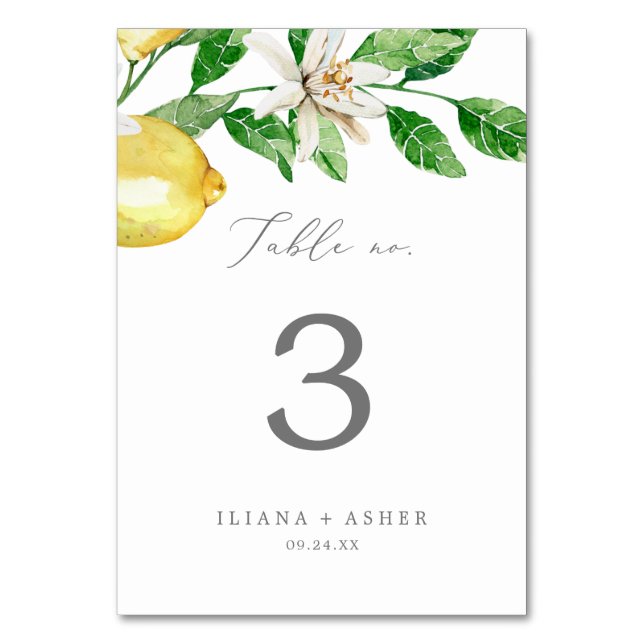 Numéro de table de jardin de citron moderne (Par défaut)