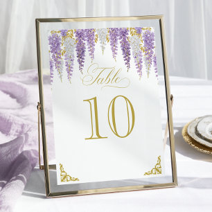 Numéro de table de la Fête des mariées Vintage flo