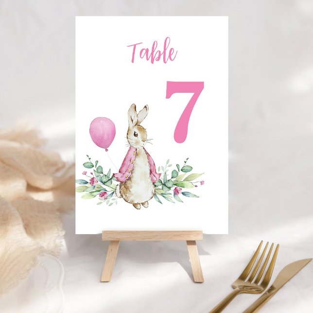Numéro de table de lapin rose (Créateur téléchargé)
