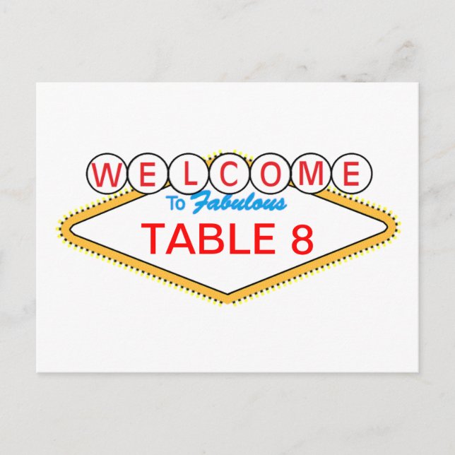 Numéro de table de Las Vegas (Devant)