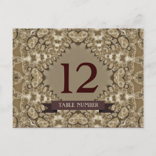 Numéro de table de l'événement Latte Lace Mariage 