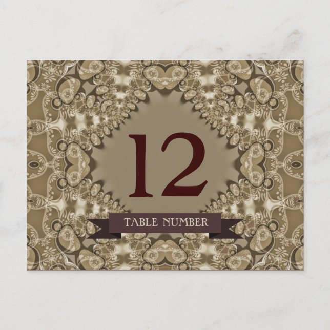 Numéro de table de l'événement Latte Lace Mariage  (Devant)
