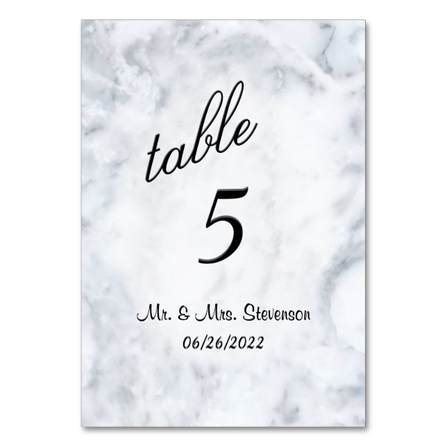 Numéro de table de marbre personnalisé (Par défaut)