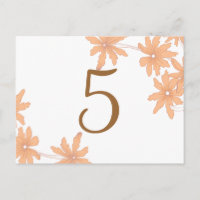 Numéro de table de marguerites orange
