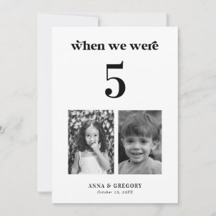 Numéro de table de mariage 5x7 Photos d'enfance Ré