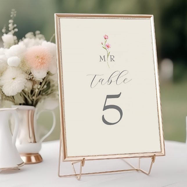 Numéro de table de mariage à la fleur sauvage bohè (Créateur téléchargé)