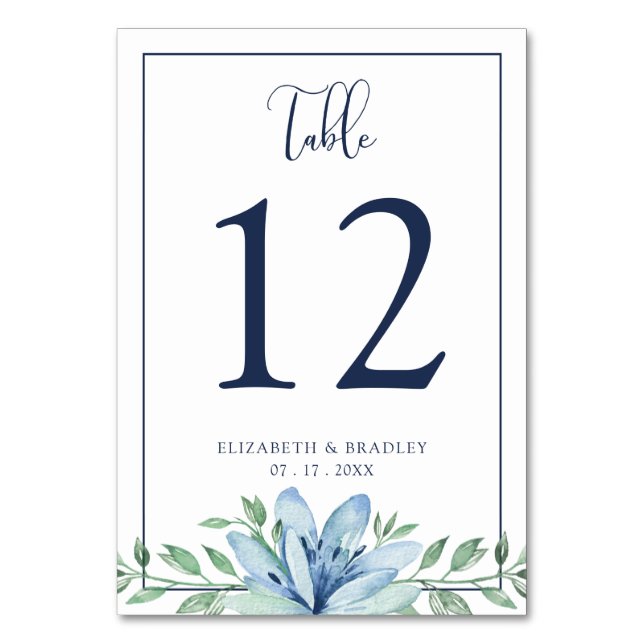 Numéro de table de mariage à la florale aquarelle  (Par défaut)
