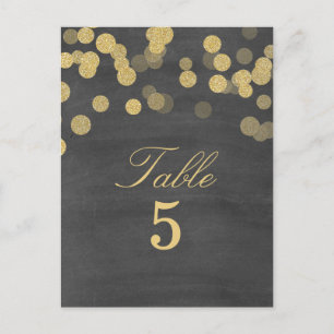 Numéro de table de mariage à paillettes dorées sur