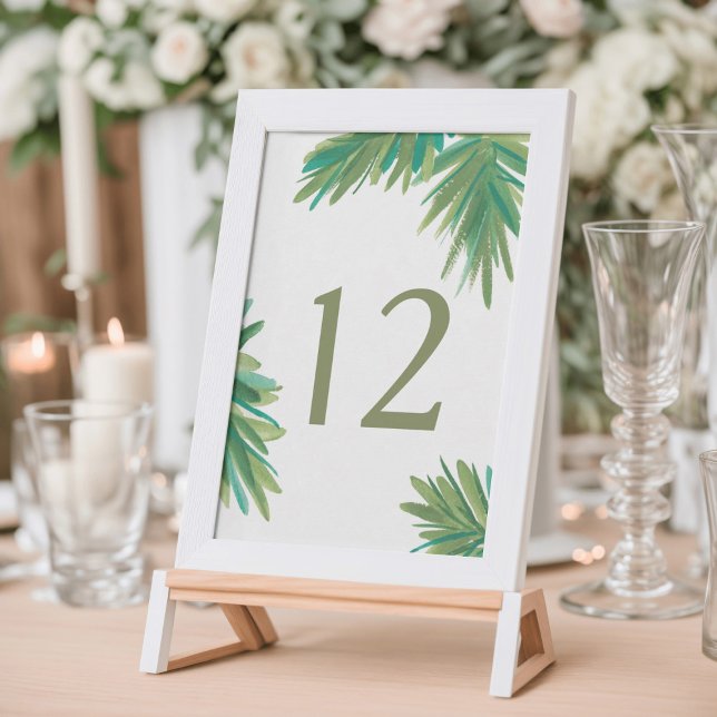 Numéro de table de mariage aquarelle de bois de pi (Créateur téléchargé)