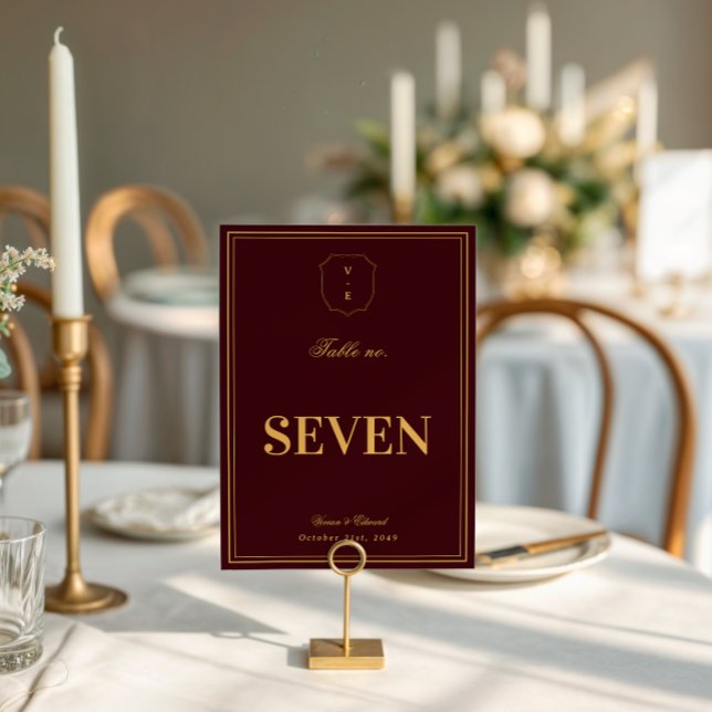 Numéro de table de mariage au monogramme de Bourgo (Créateur téléchargé)