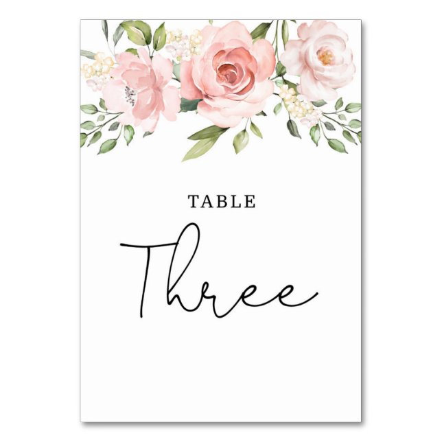 numéro de table de mariage aux roses teintées de f (Par défaut)