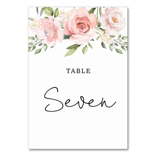 numéro de table de mariage aux roses teintées de f (Par défaut)