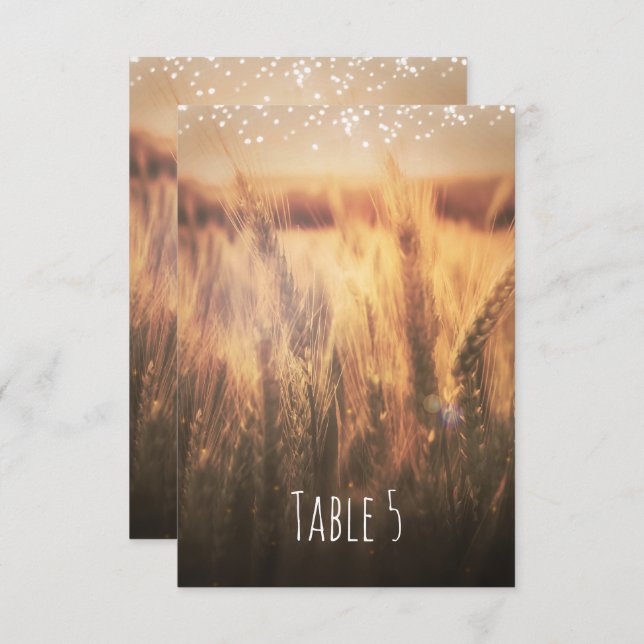 Numéro de table de mariage champêtre rustique Cham (Devant / Derrière)