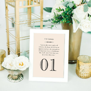 Numéro de table de mariage citation d'amour élégan