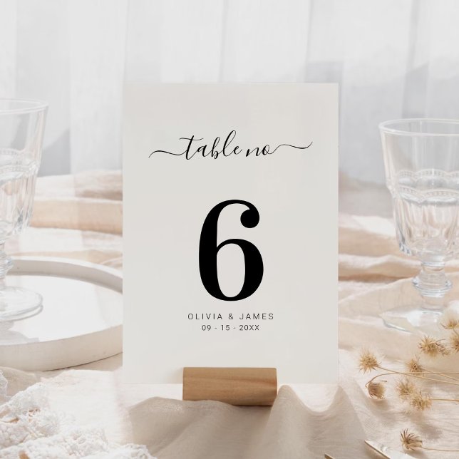 Numéro de table de mariage couleur blanc uni simpl (Simple Solid Color White Wedding Table Number)
