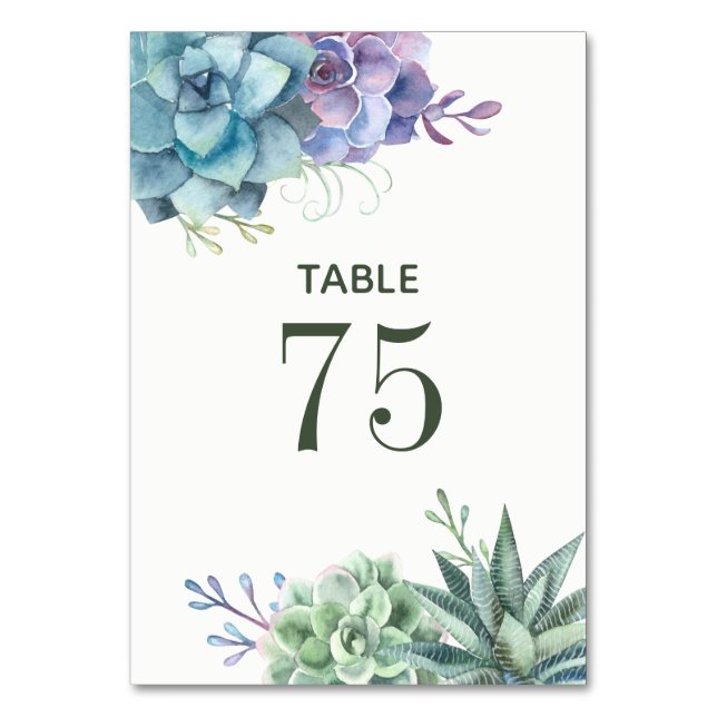 Numéro de table de mariage de cactus de succulente (Par défaut)