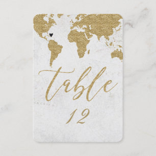 Numéro de table de mariage de destination de carte