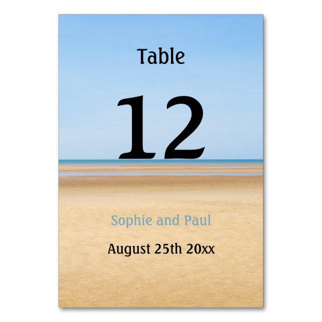 Numéro de table de mariage de destination de plage (Par défaut)