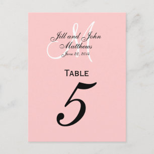 Numéro de table de Mariage de monogramme personnal