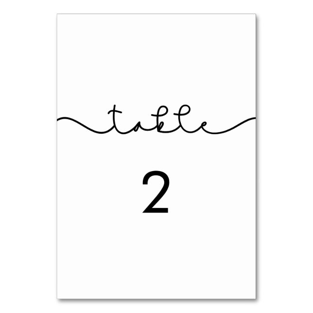 Numéro de table de mariage de police mignon simple (Par défaut)