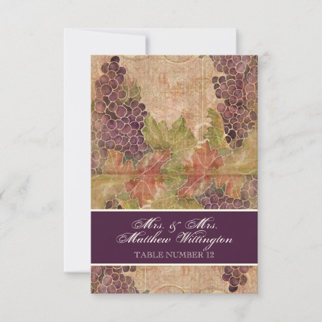 Numéro de table de mariage de vignoble de vigne âg (Devant)