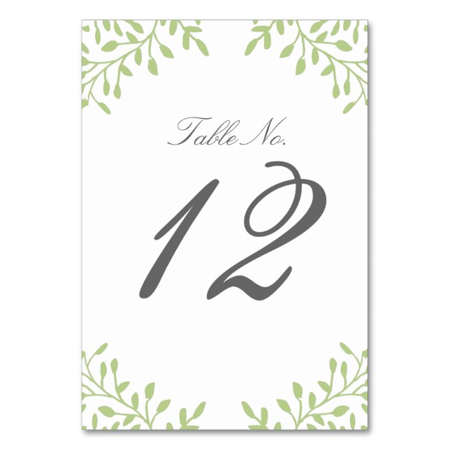 Numéro de table de mariage du jardin secret - Vert (Par défaut)