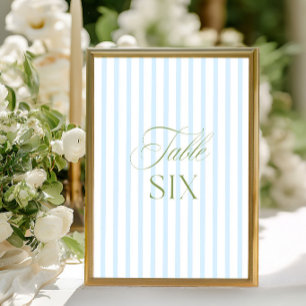 Numéro de table de mariage élégant vert sauge et b