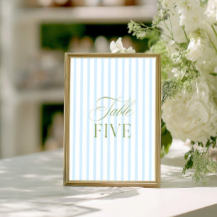 Numéro de table de mariage élégant vert sauge et b