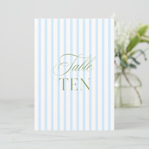 Numéro de table de mariage élégant vert sauge et b