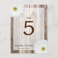 Numéro de table de mariage en bois de grange rusti